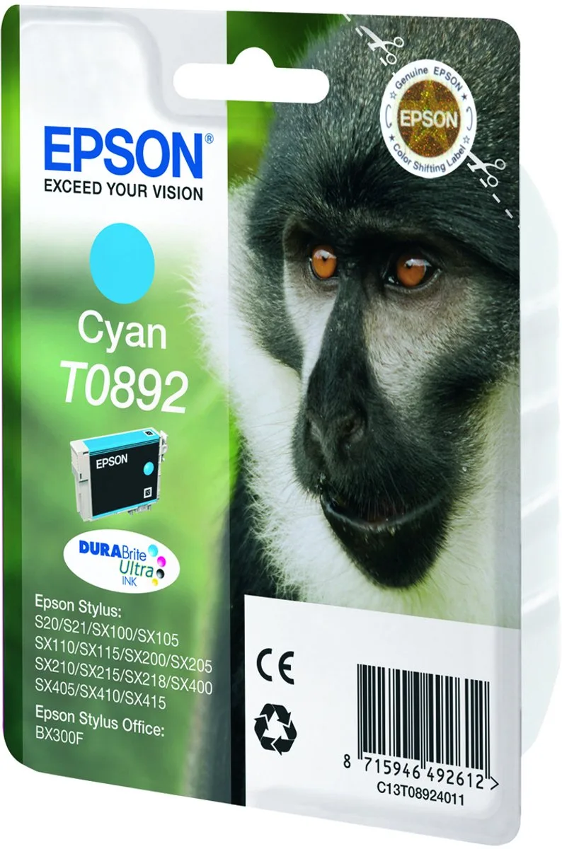 T0892 - Inktcartridge / Cyaan by Epson in Cyaan – product photo