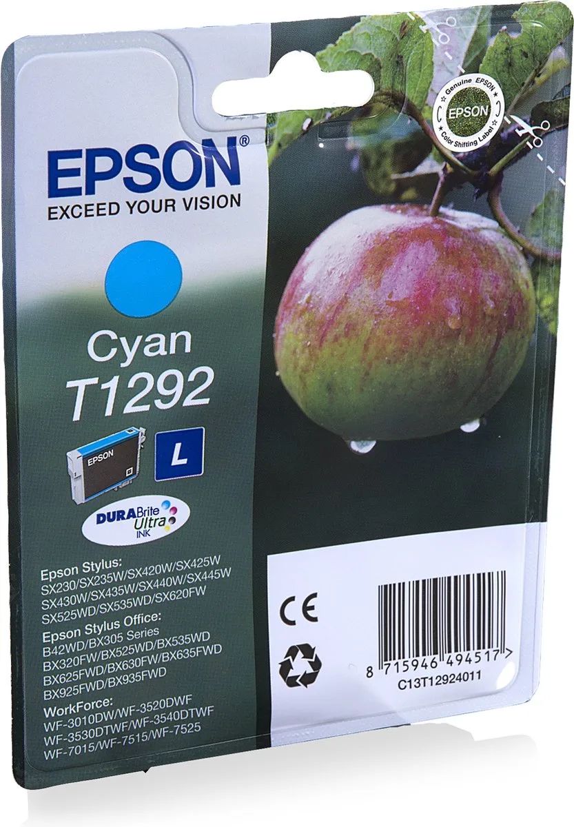 T1292 - Inktcartridge / Cyaan de Epson en Cyaan – photo produit