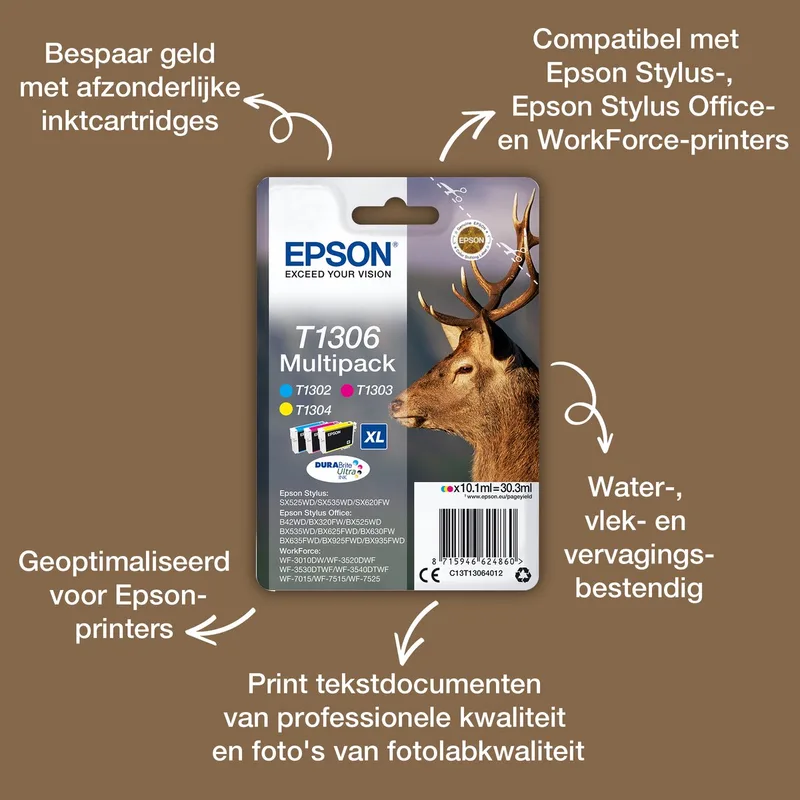 T1306 - Inktcartridge / Multipack / Kleur by Epson in Multicolour – product photo