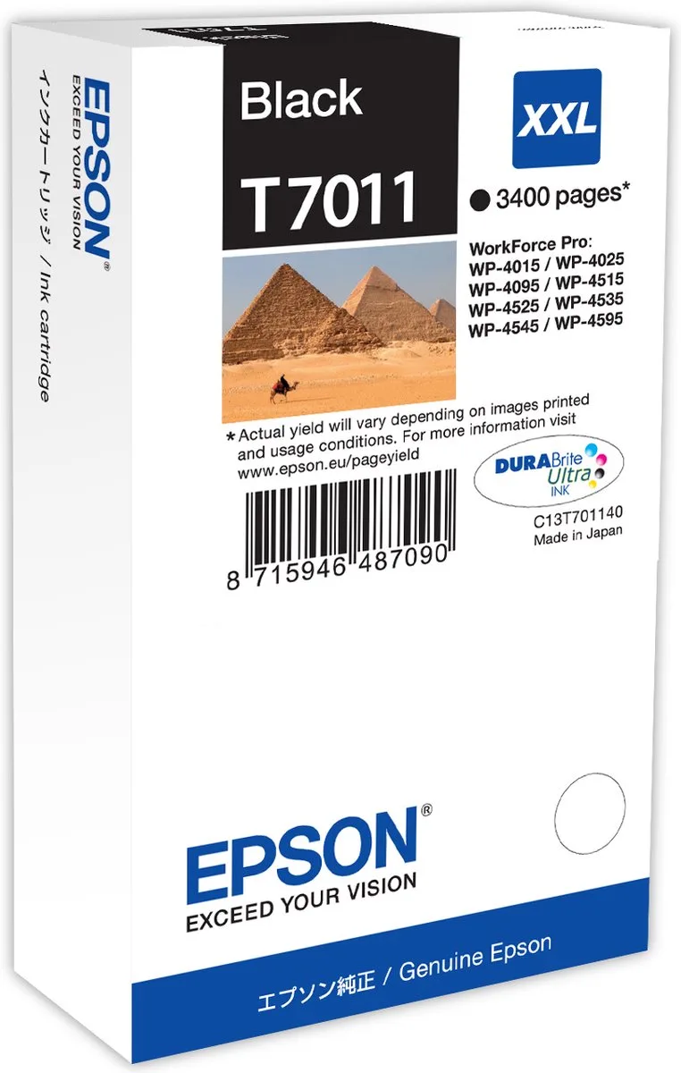T7011XXL - Inktcartridge / Extra Hoge Capaciteit by Epson in Black – product photo