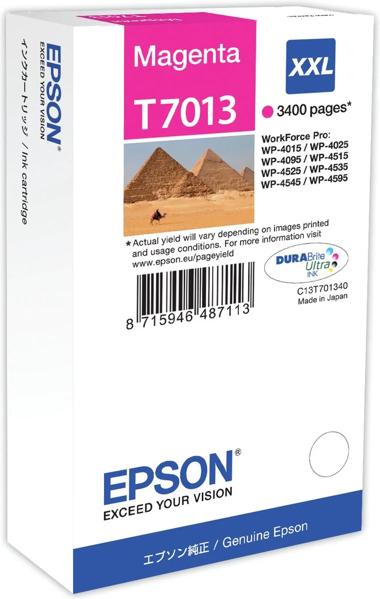 T7013XXL - Inktcartridge / Extra Hoge Capaciteit by Epson in Magenta – product photo