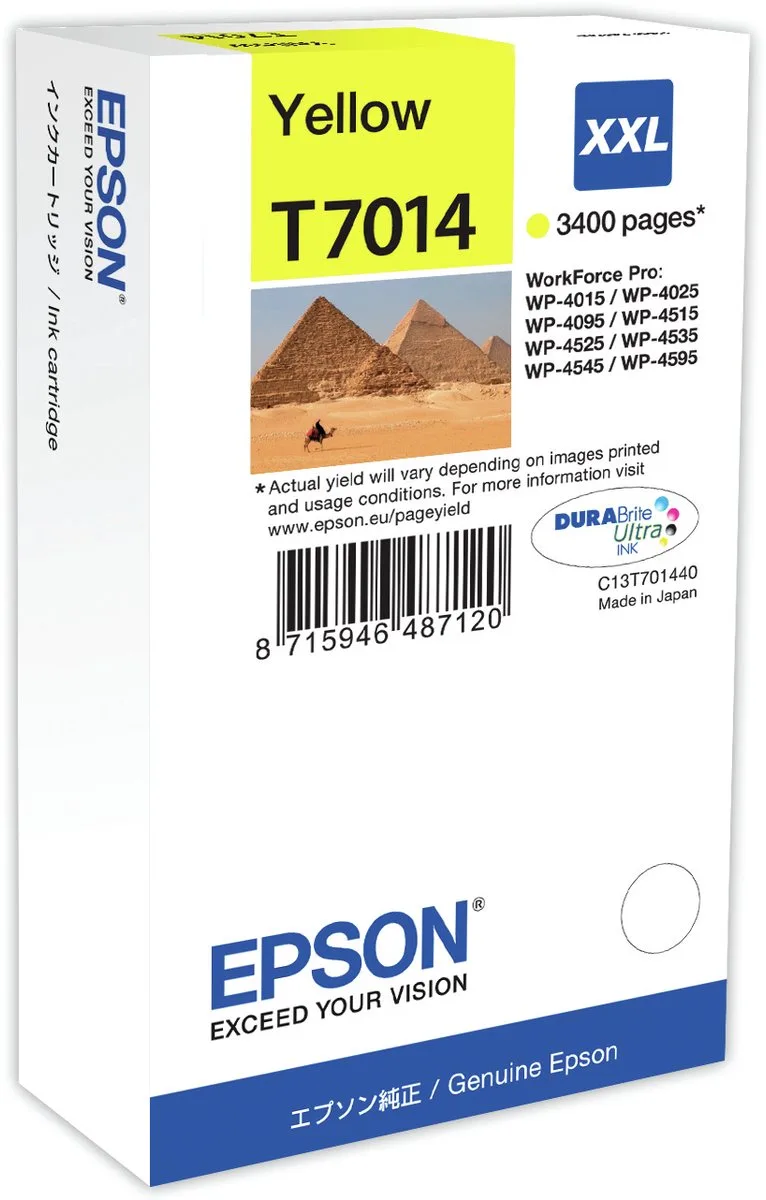 T7014XXL - Inktcartridge / Extra Hoge Capaciteit by Epson in Yellow – product photo