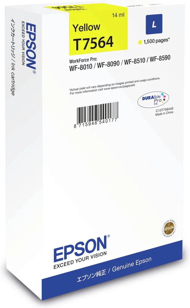 T7564 - Inktcartridge / Geel by Epson in Yellow – product photo