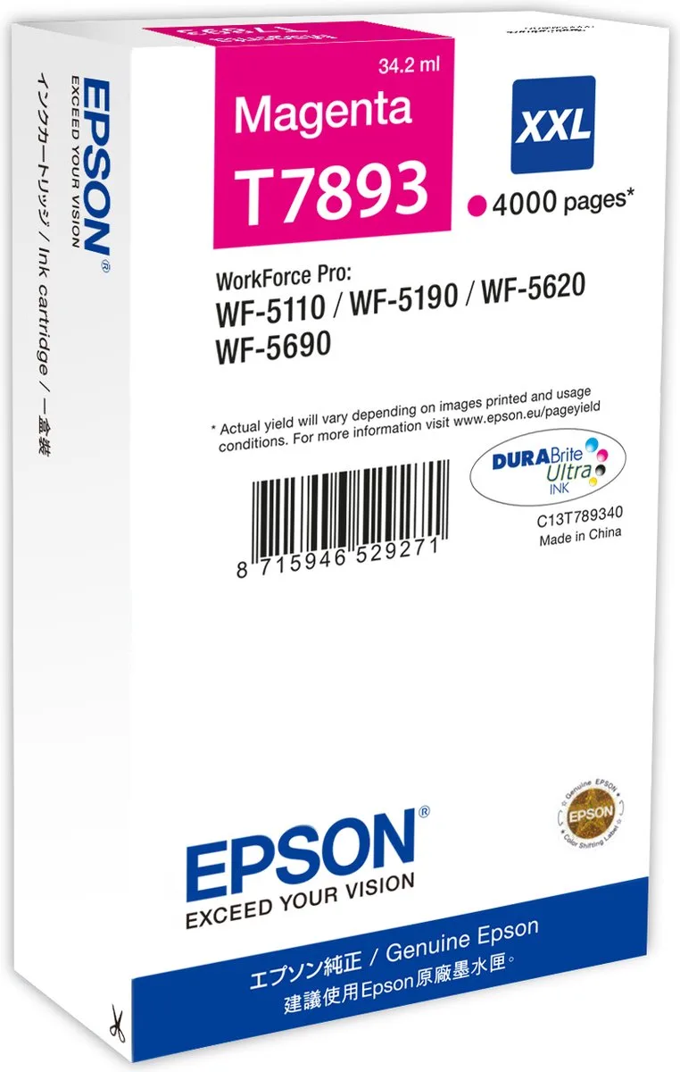 T7893XXL - Inktcartridge / Extra Hoge Capaciteit by Epson in Magenta – product photo