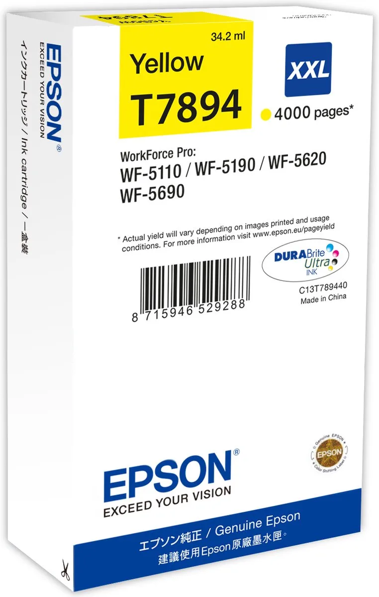 T7894XXL - Inktcartridge / Extra Hoge Capaciteit von Epson in Gelb – Produktfoto