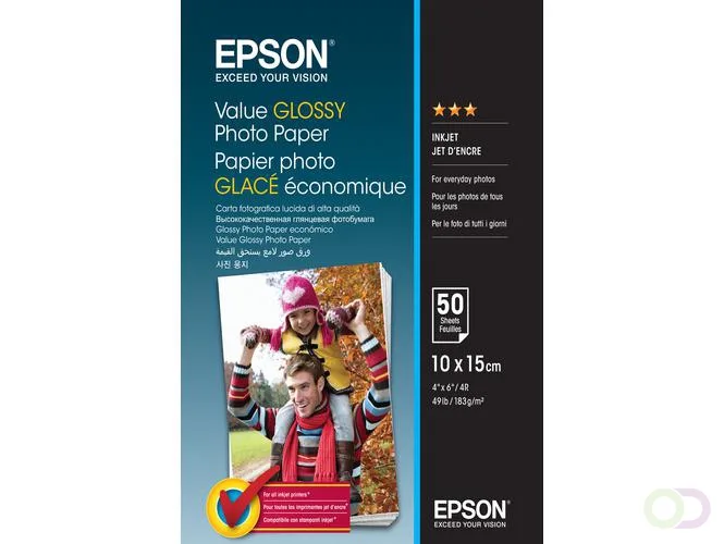 Value Glossy Photo Paper - 10x15cm - 50 Vellen (C13S400038) by Epson – product photo