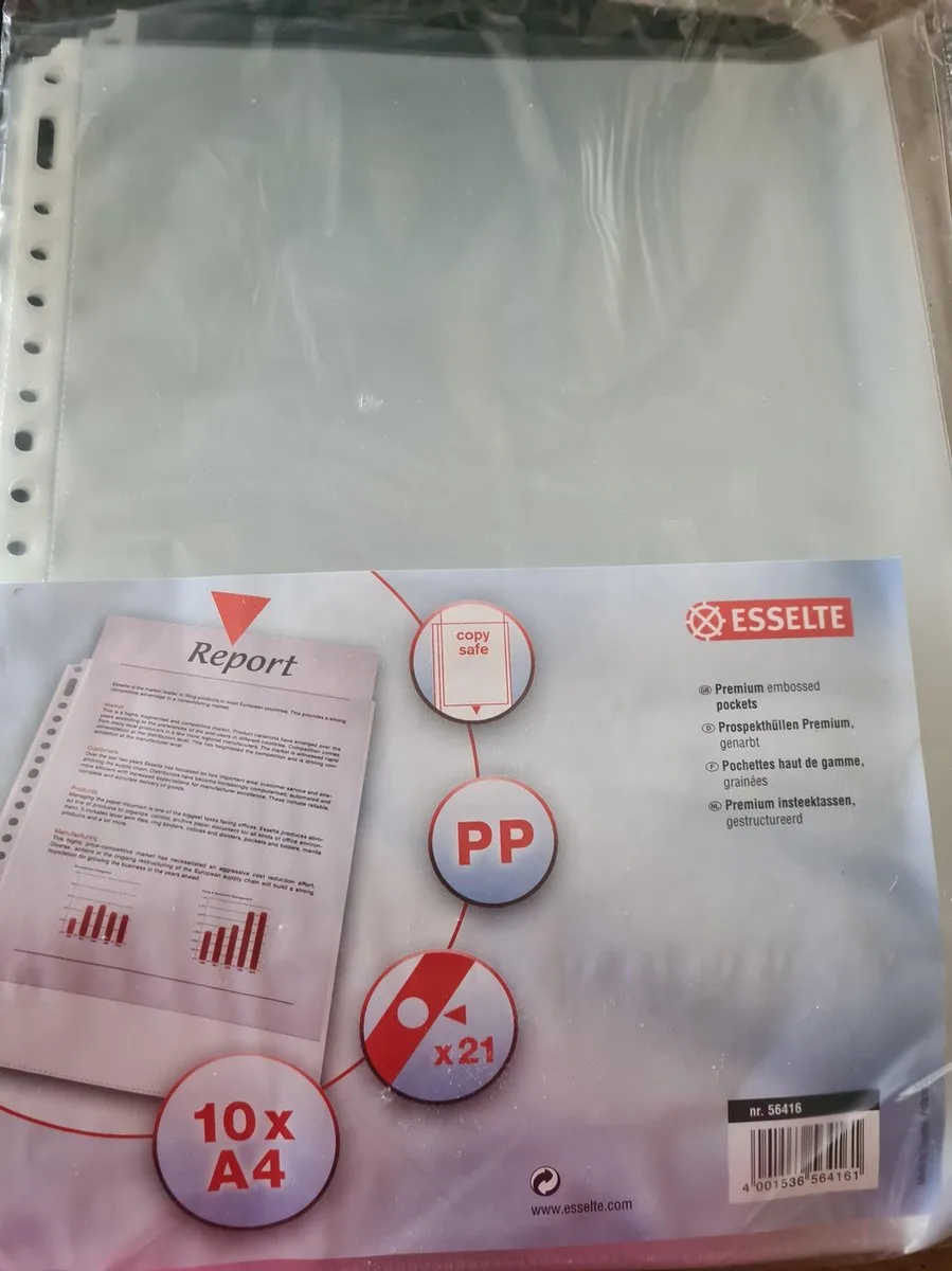 A4 premium insteektassen - Insteekhoezen - 10 Pack från Esselte i Transparent – produktbild