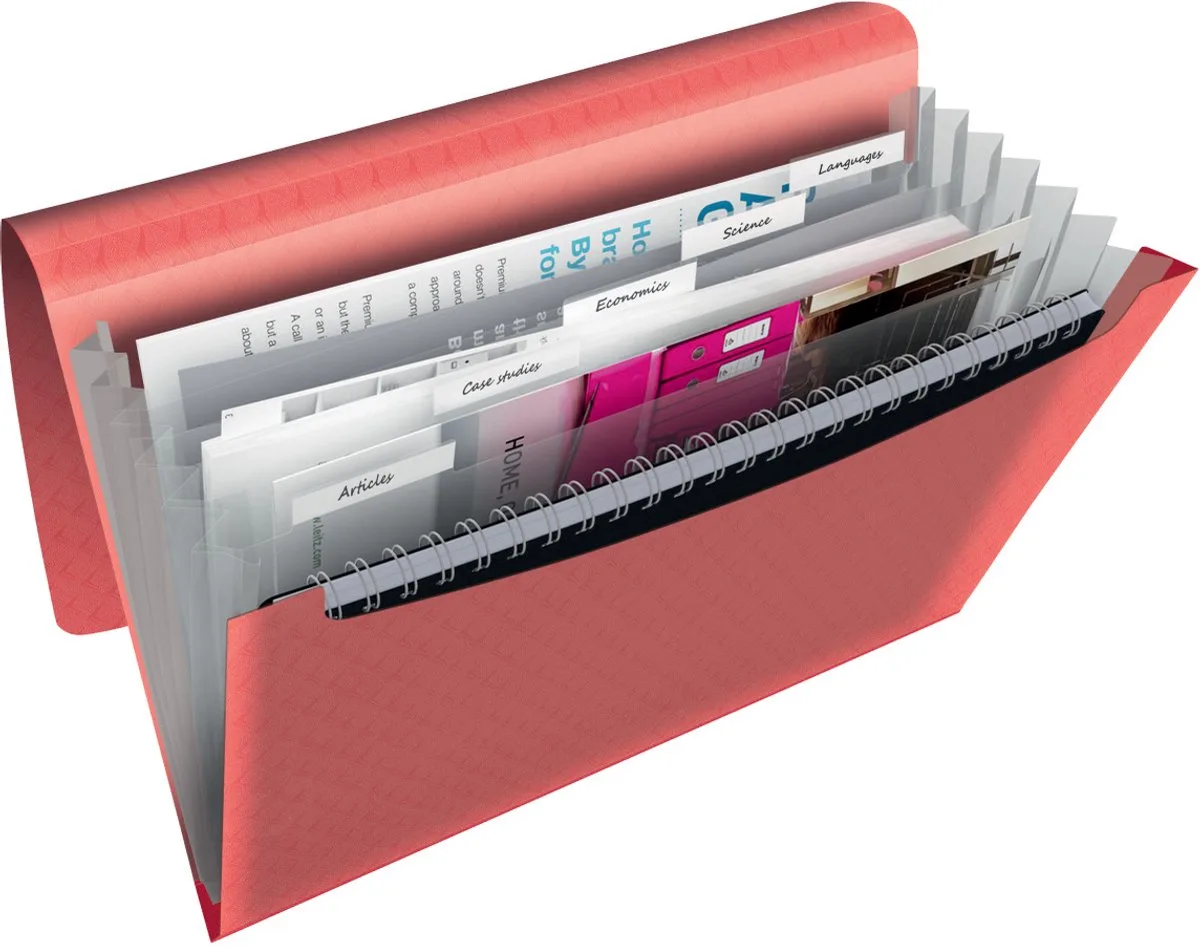 Colour'Breeze A4 Uitzetbare Projectmap - Organiser met 5 Tabbladen/6 Vakken från Esselte i Koraal – produktbild