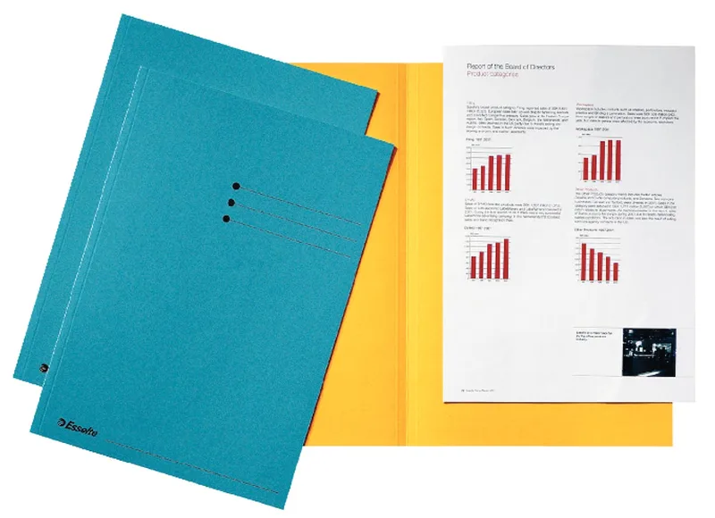 dossiermap blauw, karton van 180 g/m², pak van 100 stuks van Esselte – productfoto