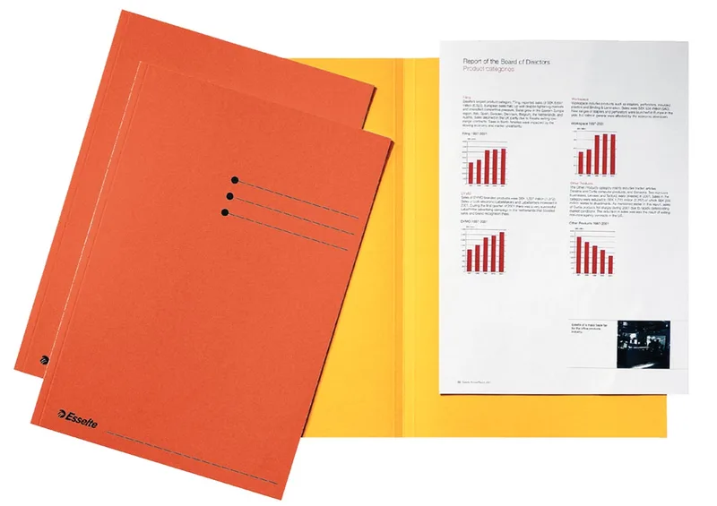 dossiermap oranje, karton van 180 g/m², pak van 100 stuks de Esselte – photo produit