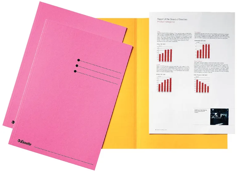 dossiermap roze, karton van 180 g/m², pak van 100 stuks från Esselte – produktbild