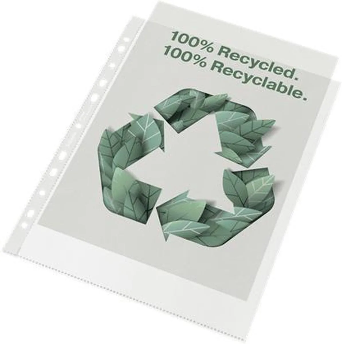 Esselte 100% Gerecyclede PP A4 Maxi Showtas - 70 micron - 100x Transparante Insteekhoezen - Ideaal Voor Thuiskantoor fra Esselte i Gennemsigtig – produktbillede