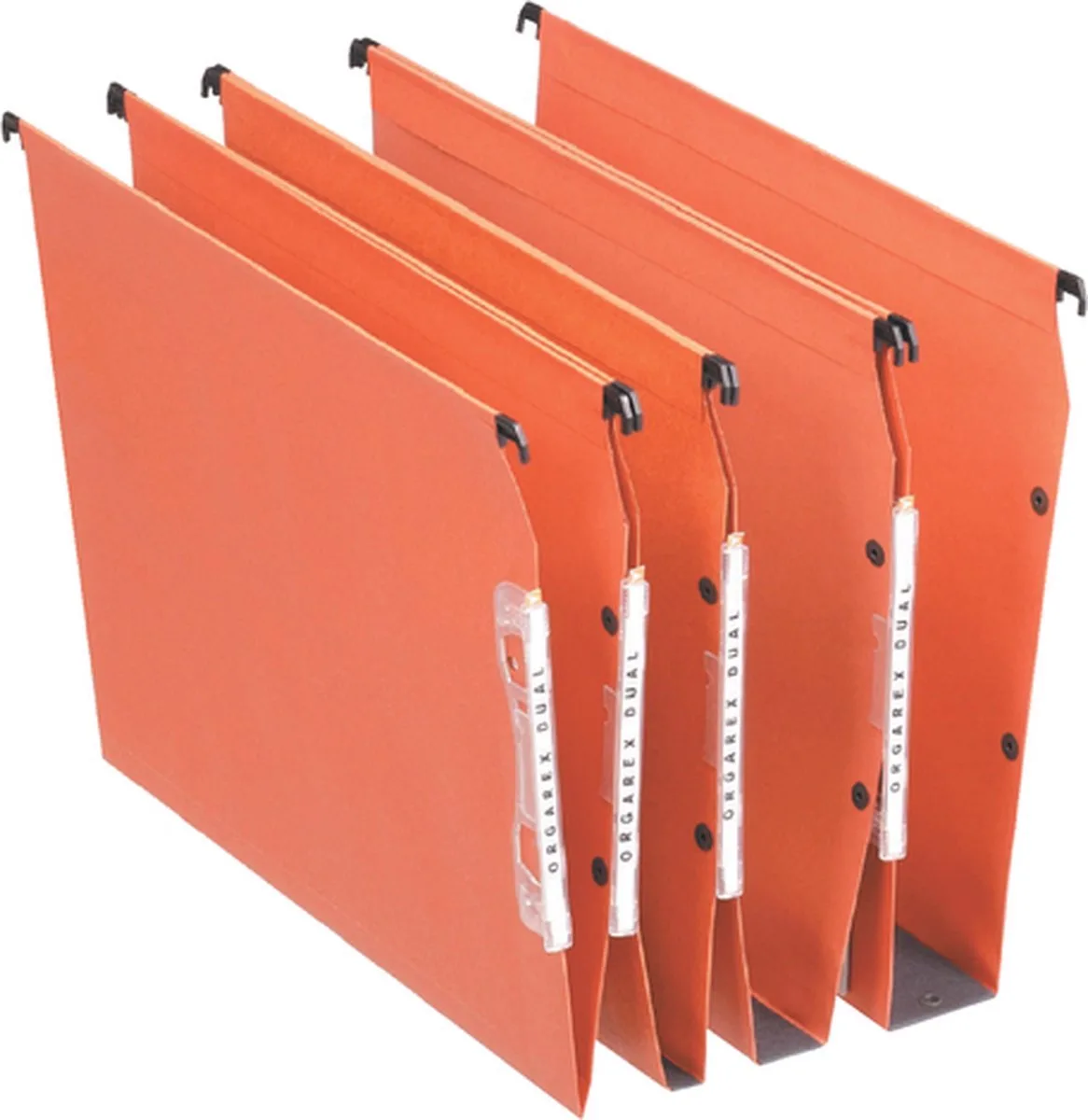 Hangmap Esselte Orgarex Dual 21629 - lateraal - 30mm - 25 stuks de Esselte en Orange – photo produit