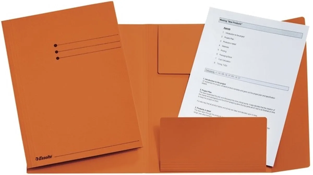 Manilla 3-Klepsmap från Esselte i Orange – produktbild