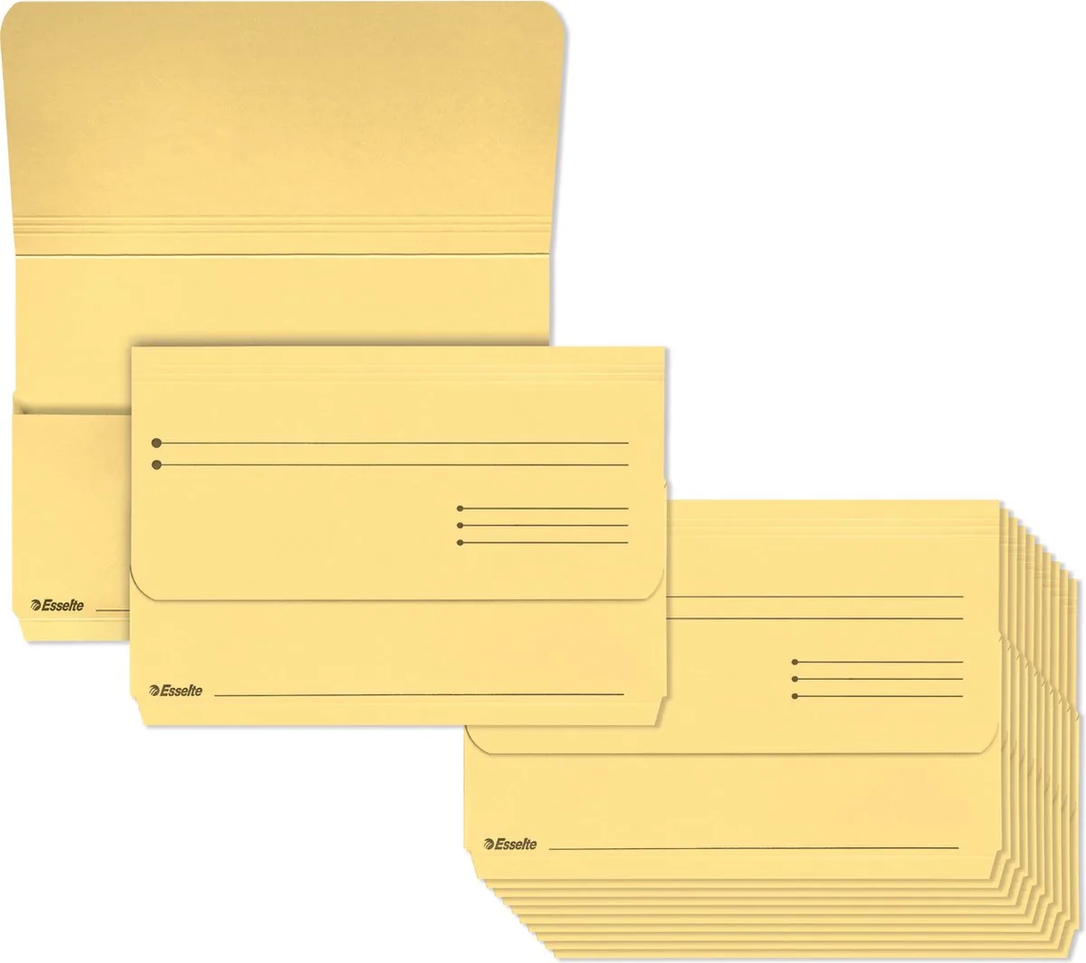 Manilla Insteekmappen - A4 Formaat - 25 Stuks by Esselte in Yellow – product photo