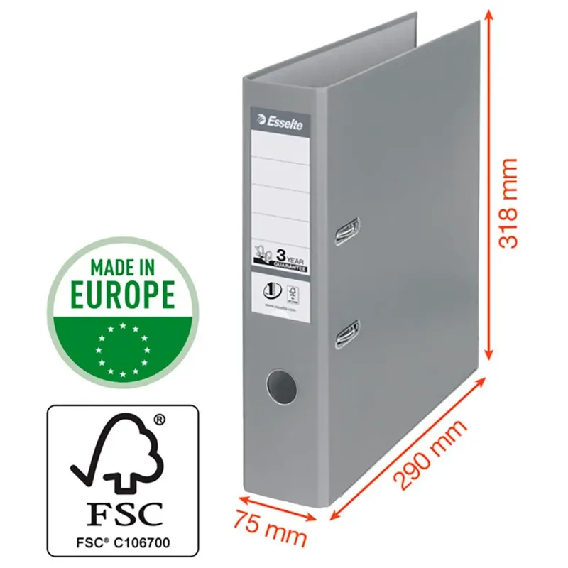 Ordner Esselte No.1 Power VIVIDA 75mm 30% gerecycled PP folie wit de Esselte – photo produit 4 sur 6