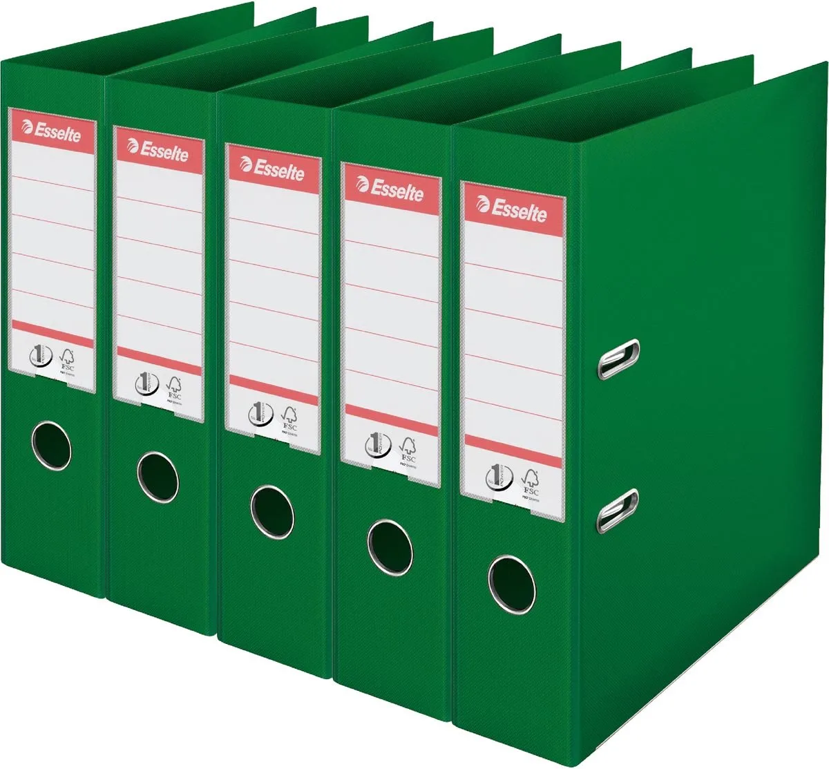 ordner Power N°1, rug van 7,5 cm, groen, pak van 5 stuks 2 stuks van Esselte in A4 – productfoto