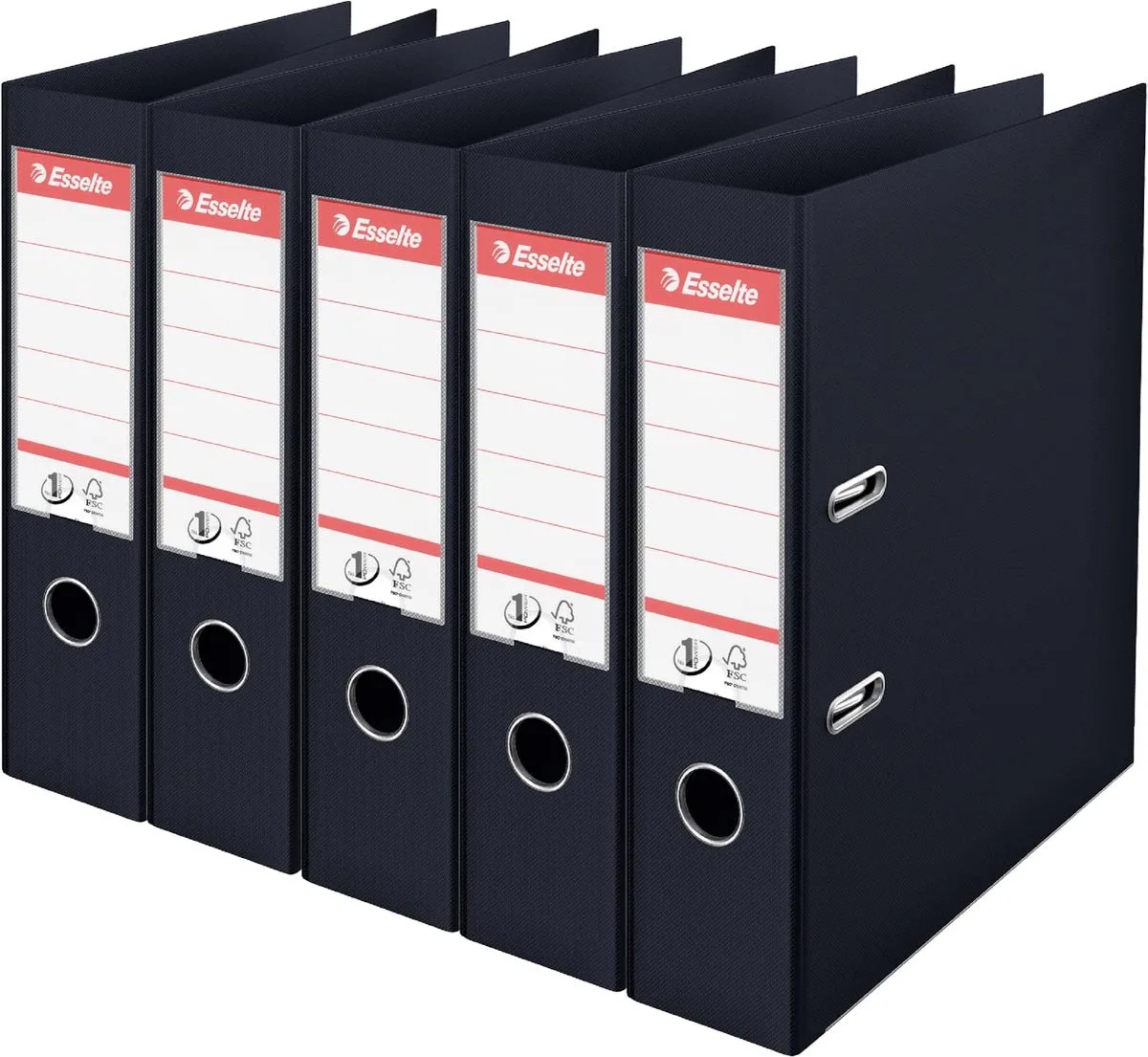 ordner Power N°1, rug van 7,5 cm, zwart, pak van 5 stuks 2 stuks van Esselte in A4 – productfoto