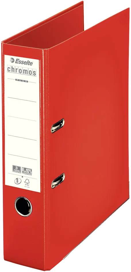 Plastik-Ordner Chromos, DIN A4, 80 mm, rot by Esselte – product photo