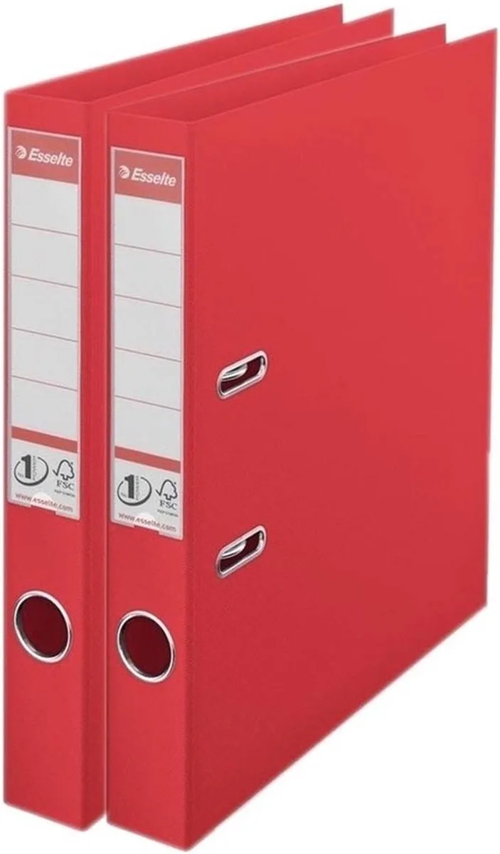 Ringband mappen/ordners - 2x - A4 - opbergen - kantoorartikelen de Esselte en Rouge – photo produit