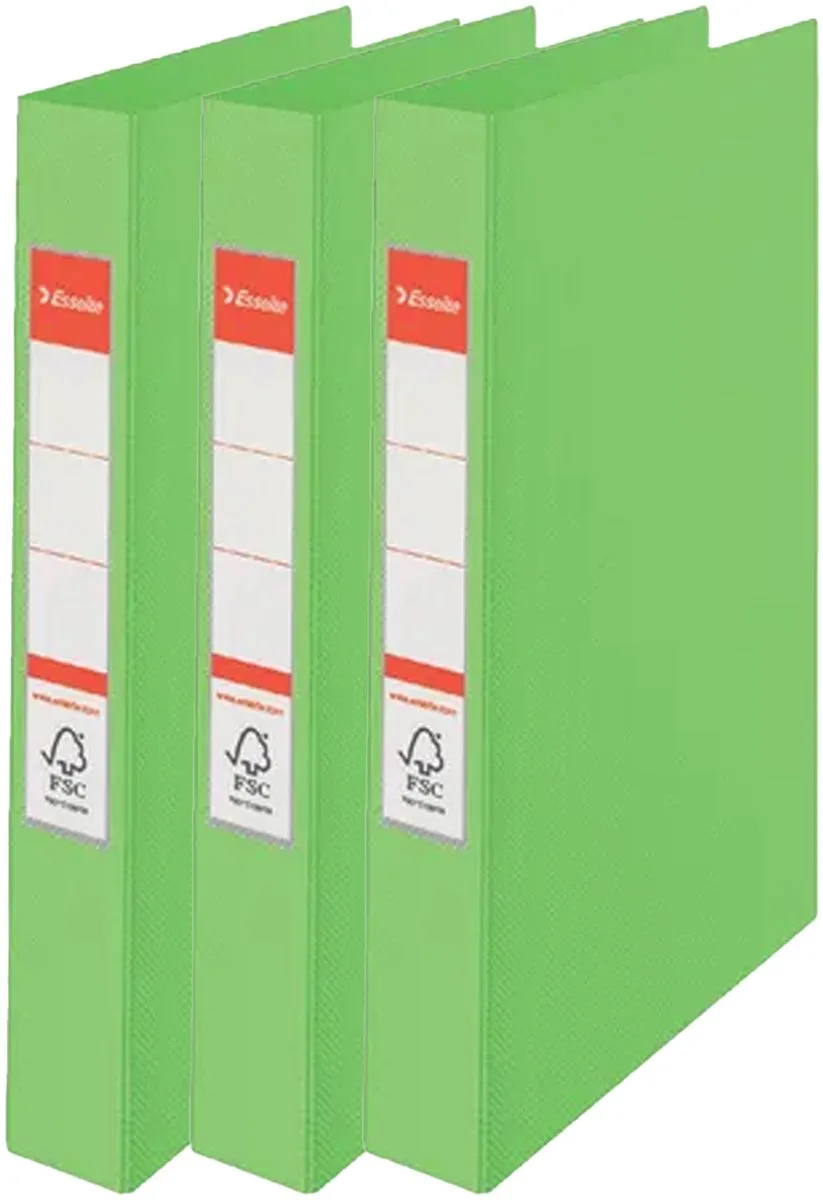 Ringband mappen/ordners - 3x - A4 - opbergen - kantoorartikelen van Esselte in Groen – productfoto