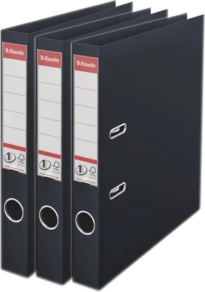 Ringband mappen/ordners - 3x - A4 - opbergen - kantoorartikelen de Esselte en Noir – photo produit