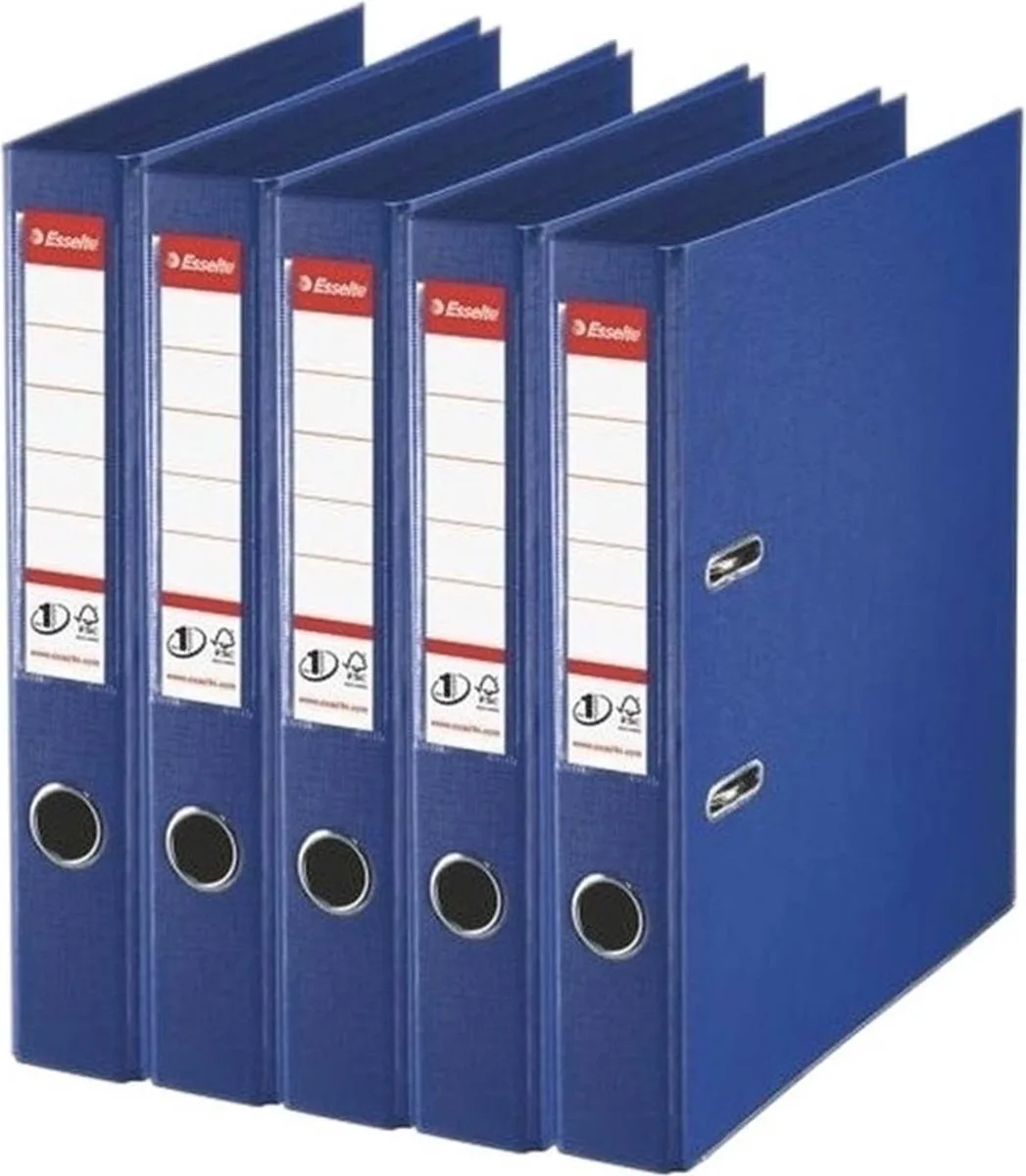 Ringband mappen/ordners - 5x - A4 - opbergen - kantoorartikelen fra Esselte i Blå – produktbillede