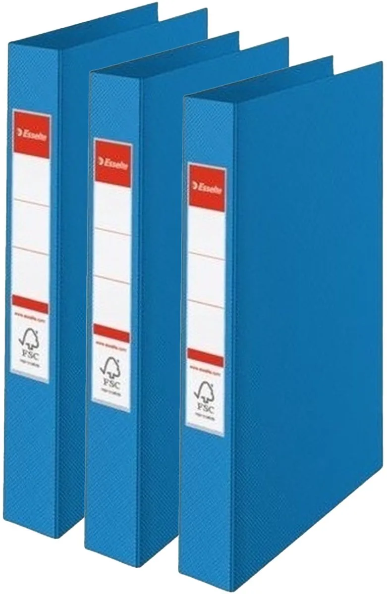 Ringband mappen/ordners - 5x - A4 - opbergen - kantoorartikelen van Esselte in Blauw – productfoto