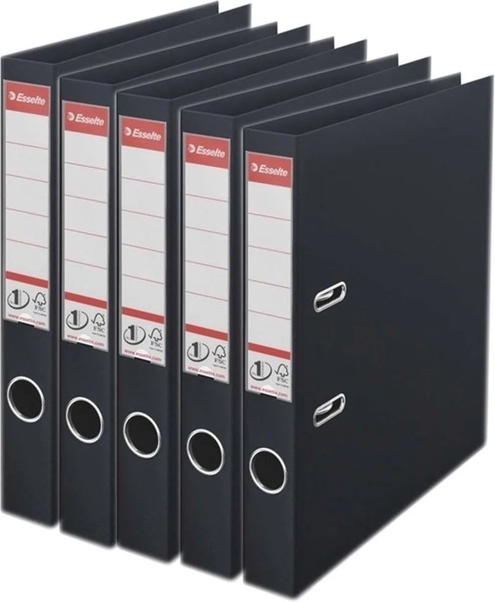 Ringband mappen/ordners - 5x - A4 - opbergen - kantoorartikelen de Esselte en Noir – photo produit