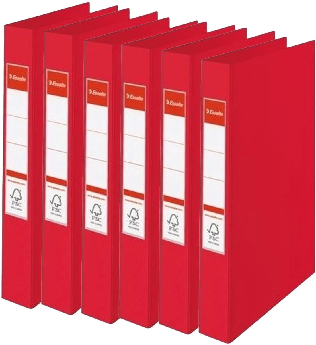 Ringband mappen/ordners - 6x - A4 - opbergen - kantoorartikelen van Esselte in Rood – productfoto