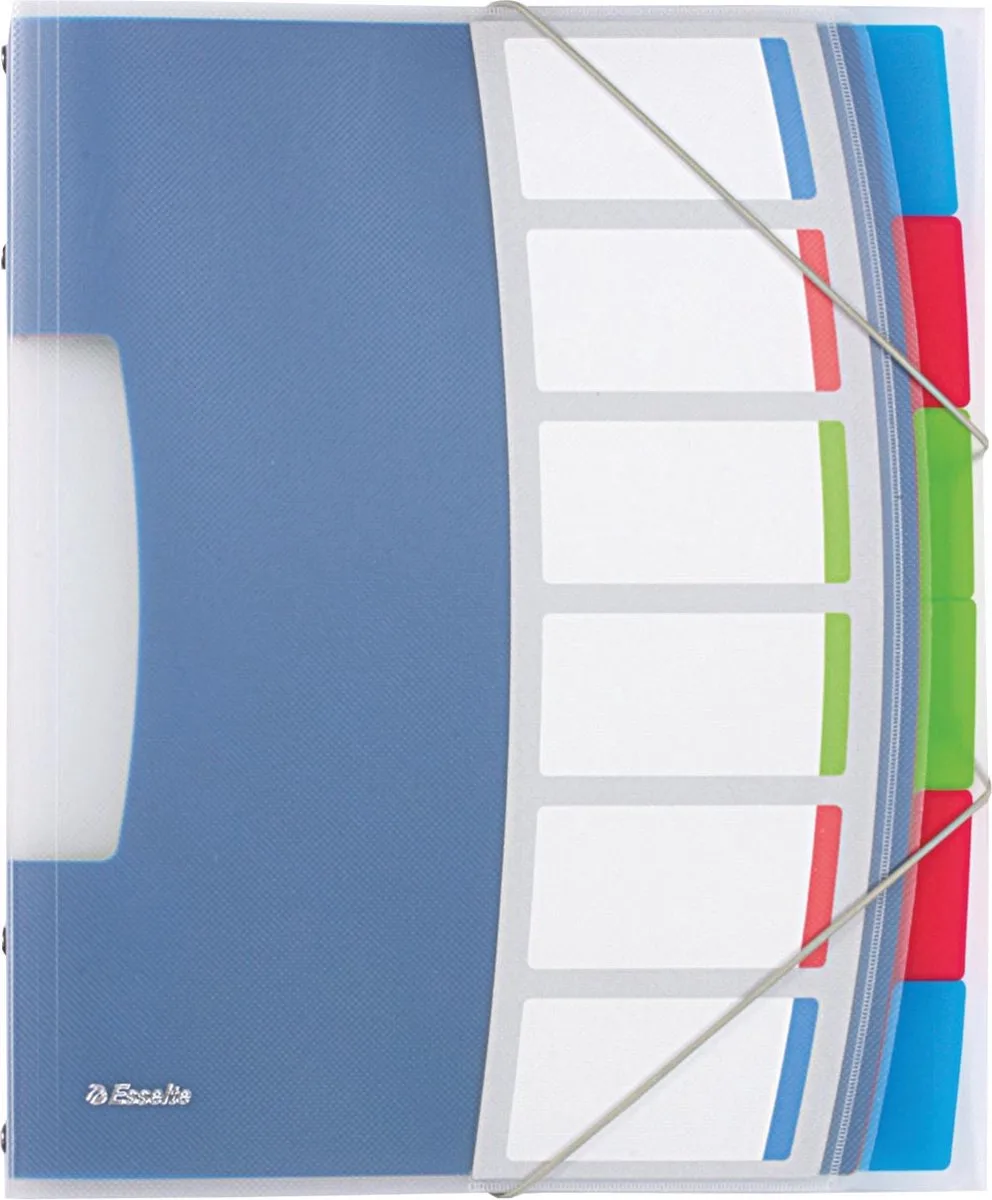 Sorteermap Esselte Vivida 6-Vaks Assorti van Esselte in Assortiment aan kleuren – productfoto