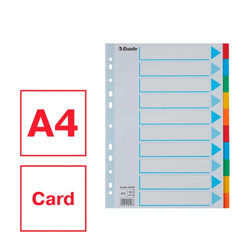 Tabbladen Esselte Standaard A4 5-delig karton 11-rings met voorblad assorti de Esselte – photo produit 3 sur 5