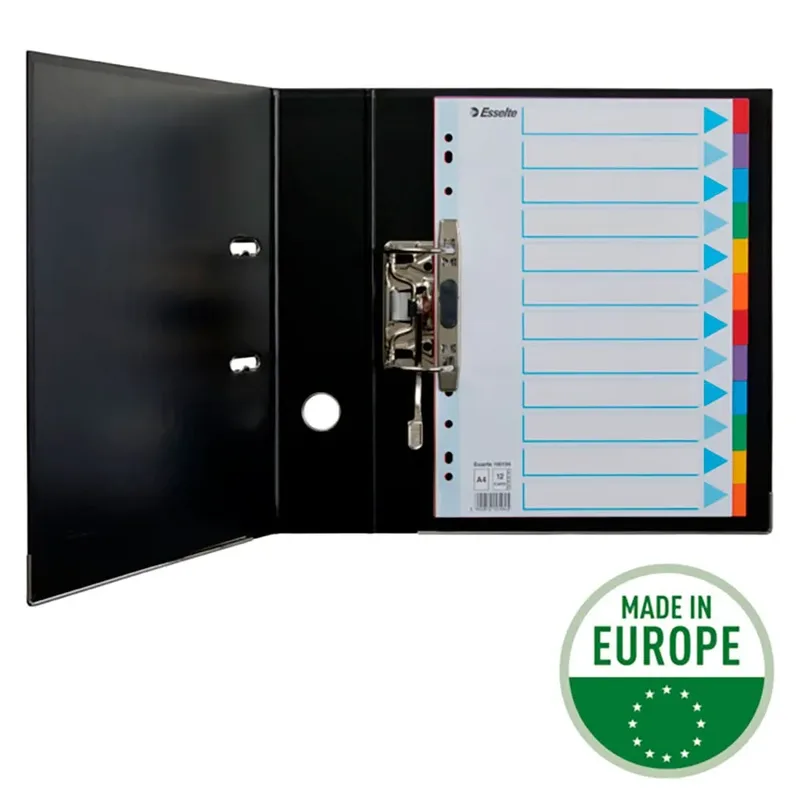 Tabbladen Esselte Standaard A4 6-delig karton 11-rings met voorblad assorti de Esselte – photo produit 2 sur 5