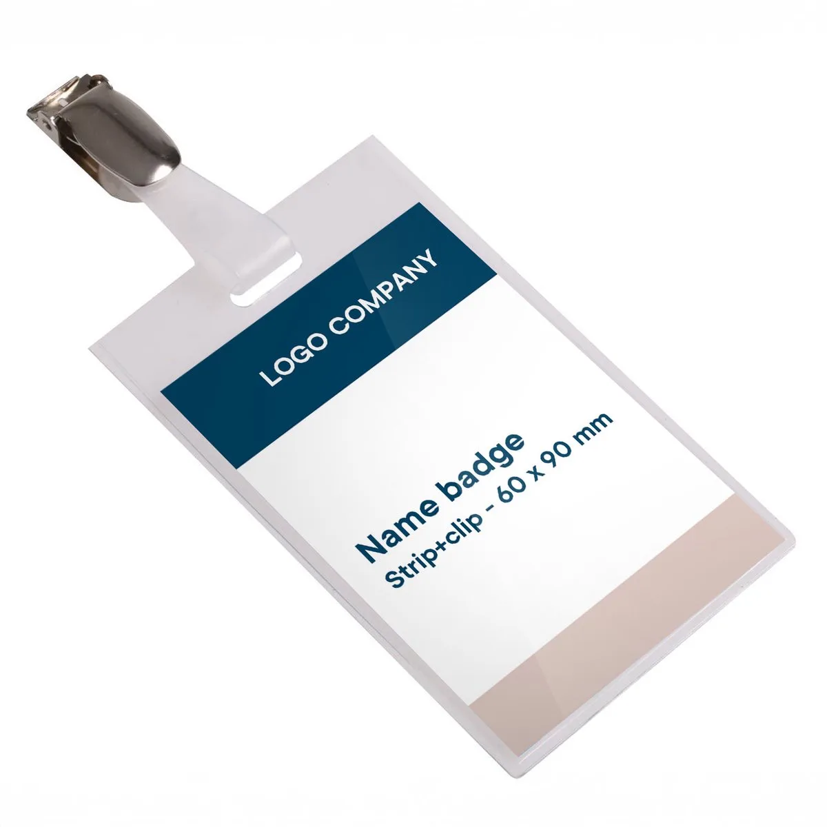 Badgehouder Europel strip + clip – 60 x 90 mm – Transparant – 24 stuks de Europel en Transparent – photo produit