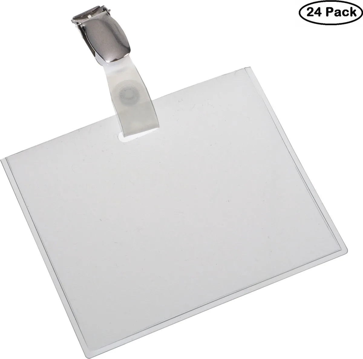Badgehouder Europel strip + clip – 90 x 60 mm – Transparant – 24 stuks de Europel en Transparent – photo produit