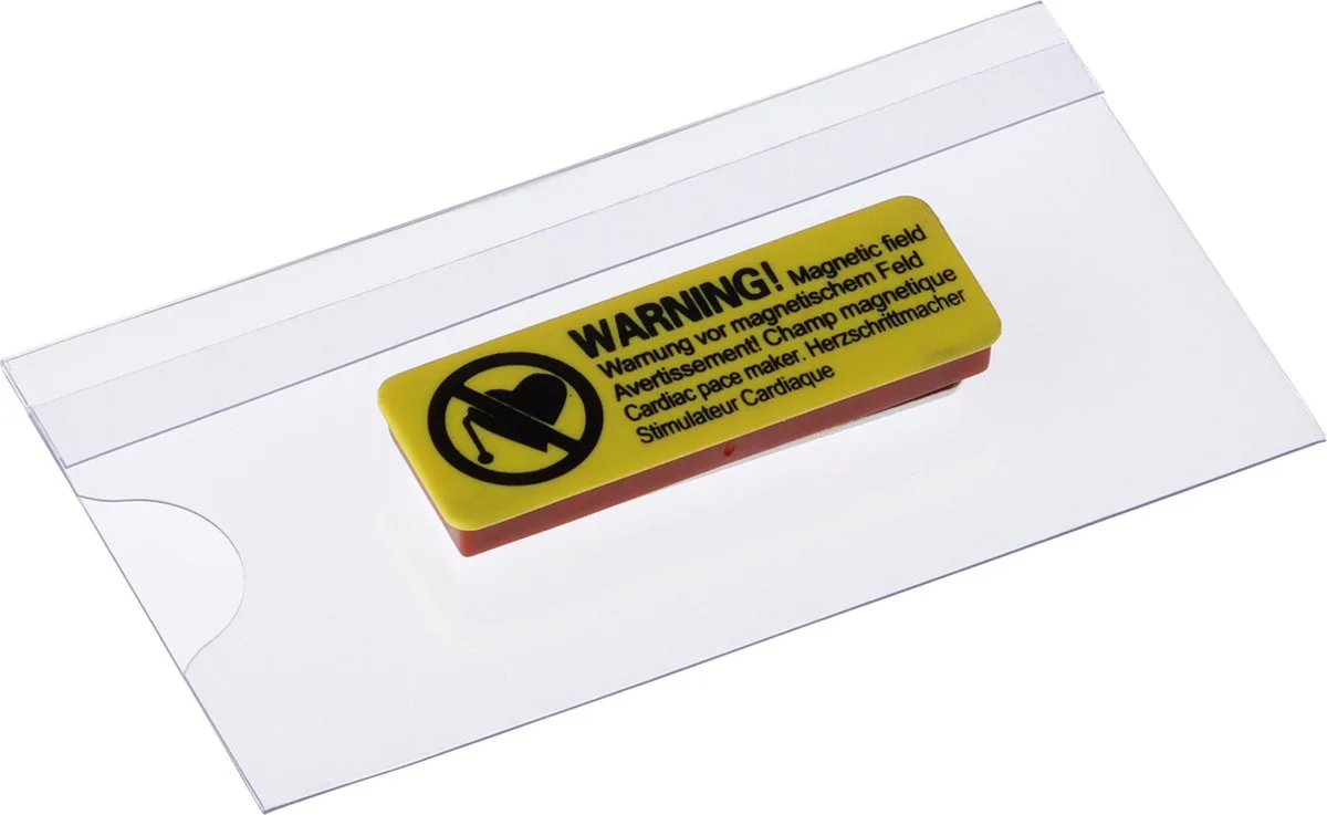 Badgehouder Magnetisch – Pashouder – 75 x 40 mm – Naambadge – Transparant – 24 stuks von Europel in 75 × 40 mm, Magnetisch – Produktfoto