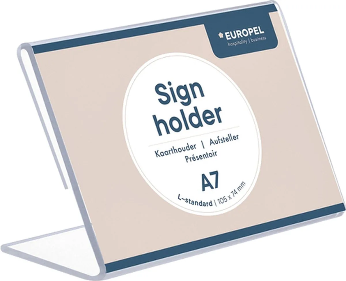 Kaarthouder europel a7 l-standaard liggend acryl | 10 stuks von Europel in Transparent – Produktfoto