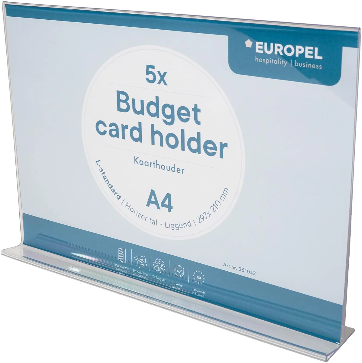 Kaarthouder europel budget a4 t-stand liggend 5st by Europel – product photo