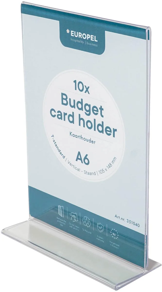 Kaarthouder europel budget a6 t-stand staand 10st van Europel – productfoto