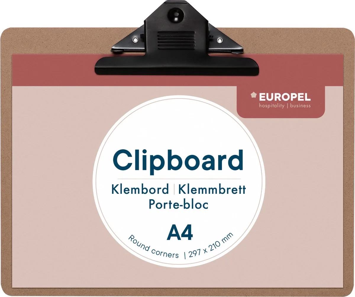 Klembord - Clipboard - A4 liggend - 29,7 x 21 cm - 1 stuk von Europel in Hout – Produktfoto