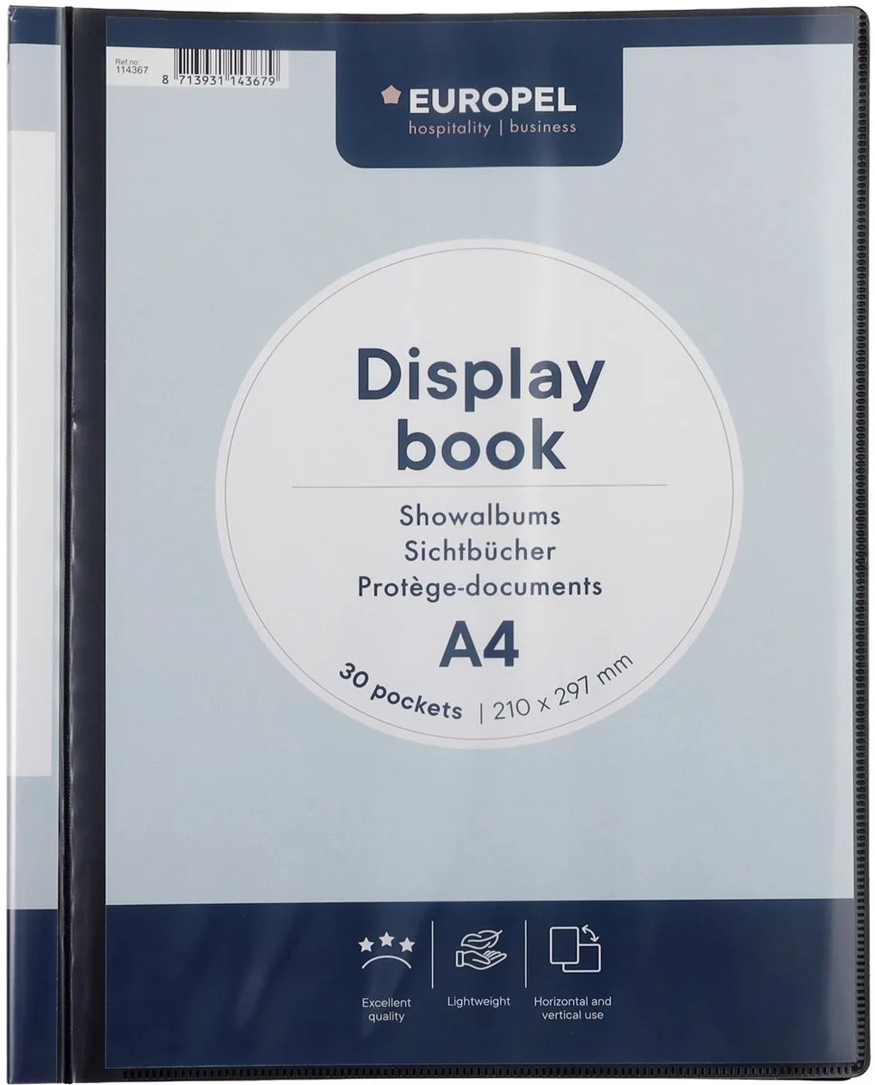 Showalbum Frontview A4 30 Tassen de Europel en Noir – photo produit