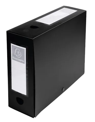 Archivbox mit Druckknopf, PP, 80 mm, schwarz de Exacompta – photo produit