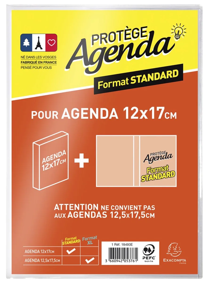 Beschermwikkel Agenda Standaard, PVC fra Exacompta i Gennemsigtig – produktbillede