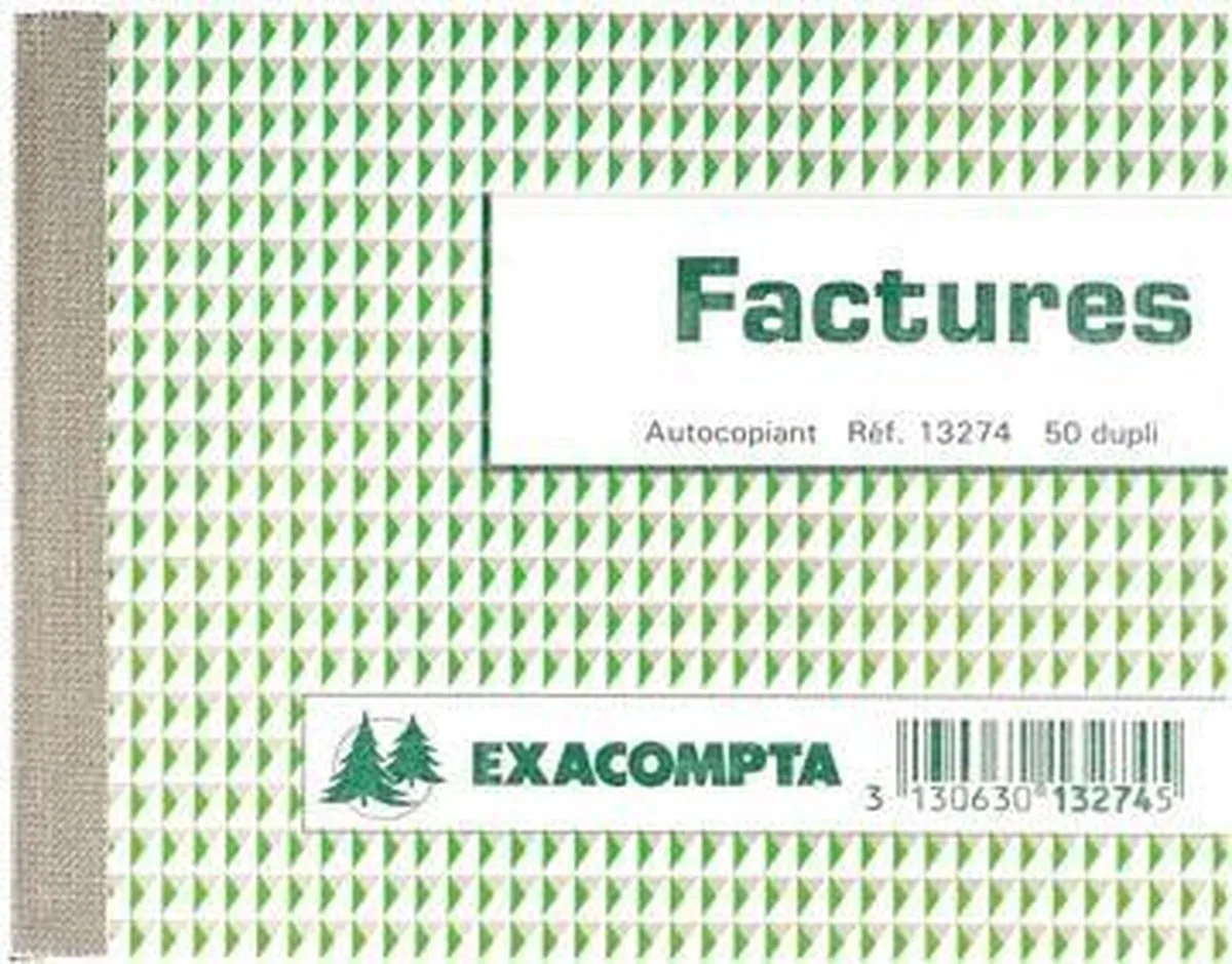 Doorschrijfpapier Facturen 10,5x13,5cm 50 zelfkopiërend papier dupli - - 13274E von Exacompta in Weiß – Produktfoto