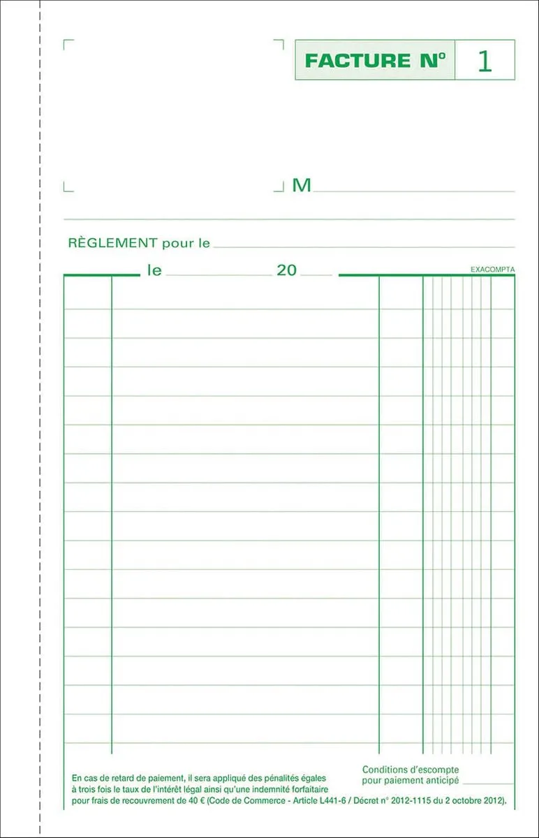 Doorschrijfpapier Facturen 21x13,5cm 50 bladen tripli zelfkopiërend - - 13281E von Exacompta in Mehrfarbig – Produktfoto