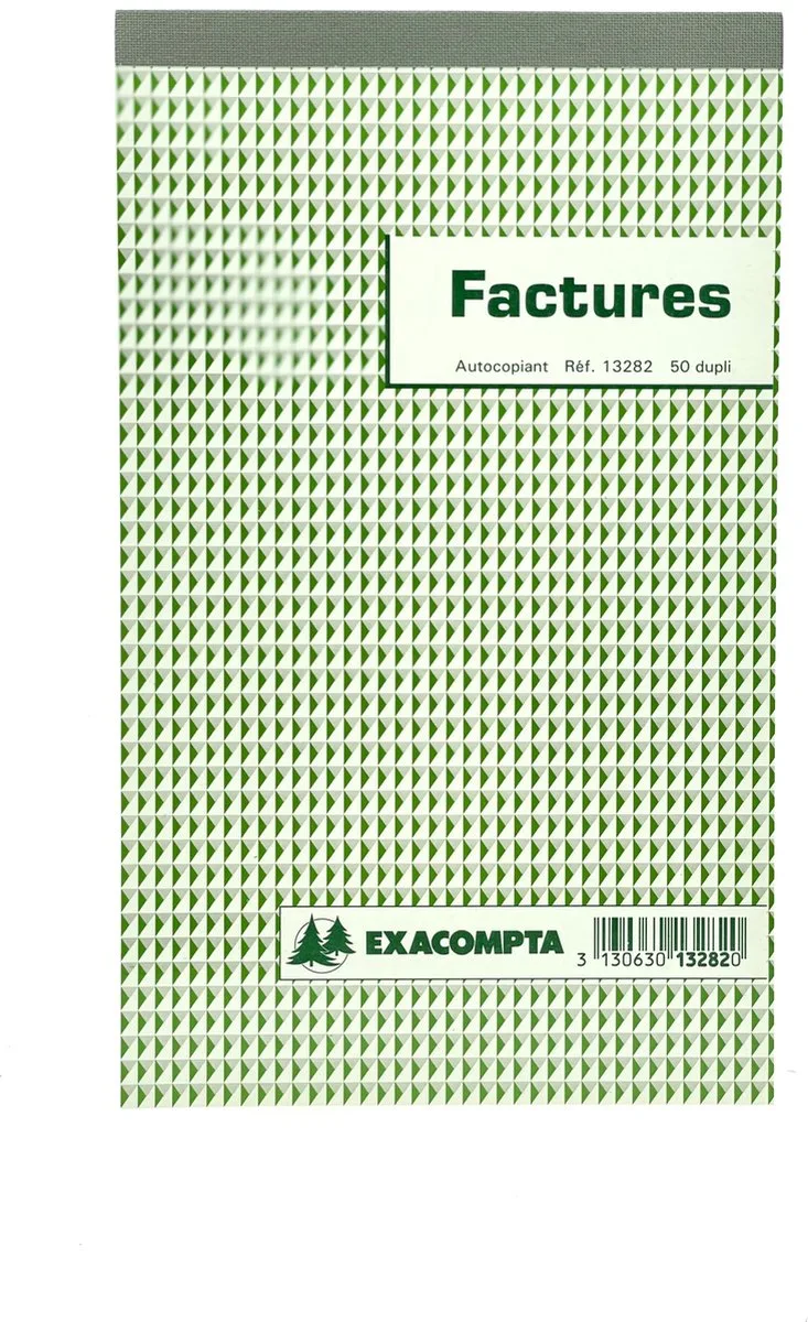 Doorschrijfpapier Facturen 22x13,5cm bovenaan gelijmd 50 zelfkopiërend papier dupli - - 13282E von Exacompta in Mehrfarbig – Produktfoto