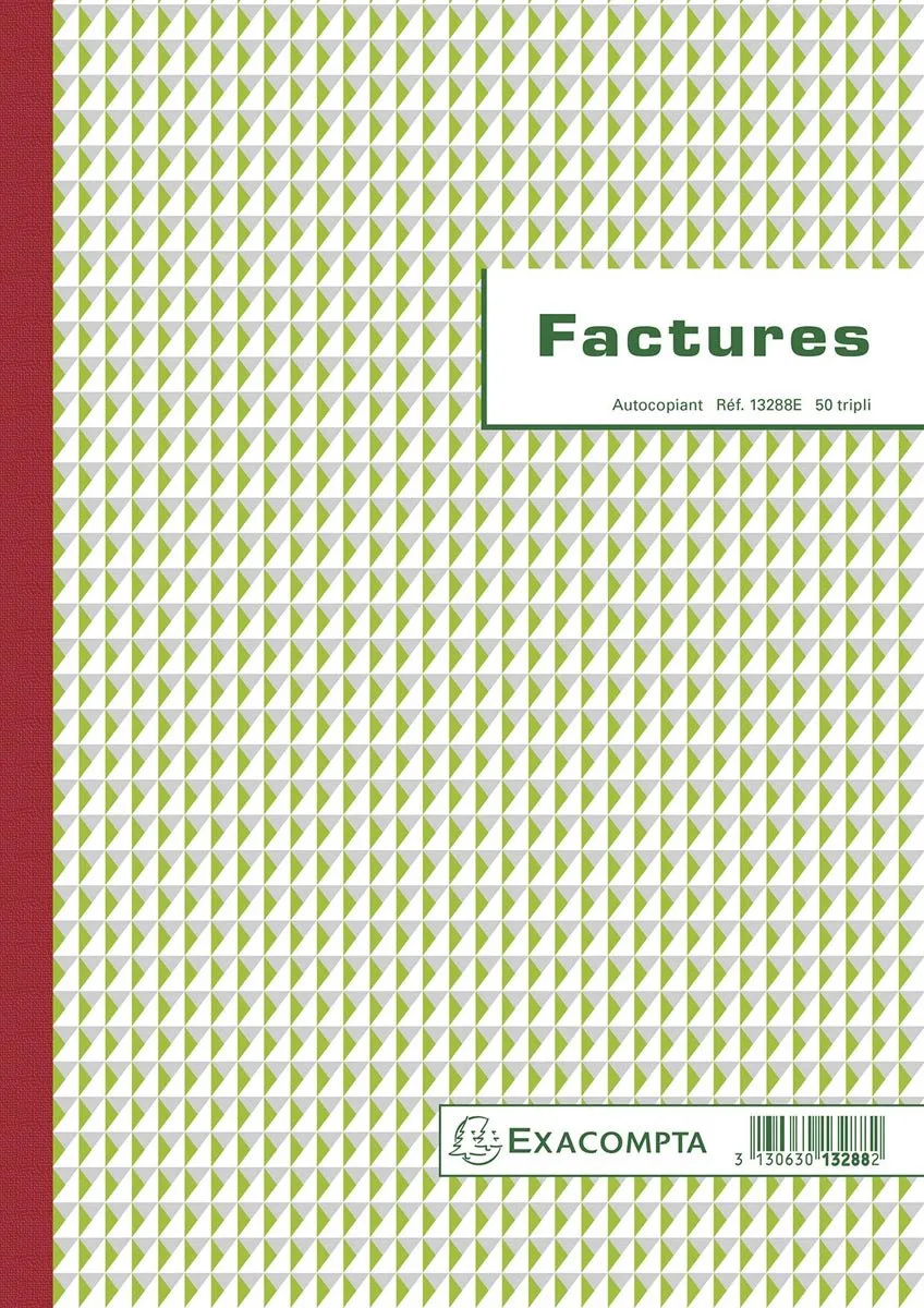 Doorschrijfpapier Facturen 29,7x21cm 50 bladen triple zelfkopiërend - - 13288E von Exacompta in Mehrfarbig – Produktfoto