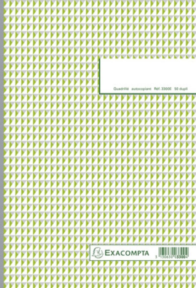 Doorschrijfpapier geruit 5x5 21x14,8cm 50 bladen zelfkopiërend papier dupli - - 3250E van Exacompta in Groen – productfoto