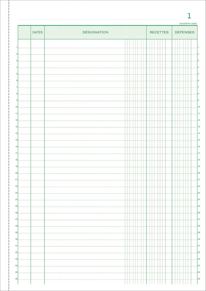 Doorschrijfpapier ontvangsten-uitgaven 29,7x21cm 50 bladen zelfkopiërend papier dupli - - 13500E fra Exacompta – produktbillede