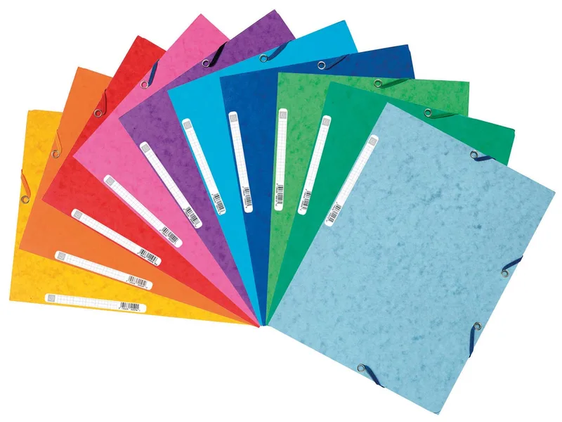 elastomap, 3 kleppen, ft A4, geassorteerde kleuren, pak van 10 by Exacompta – product photo